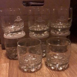 8 Crown 👑 Royal rounded low ball glasses,| retro from 90’s